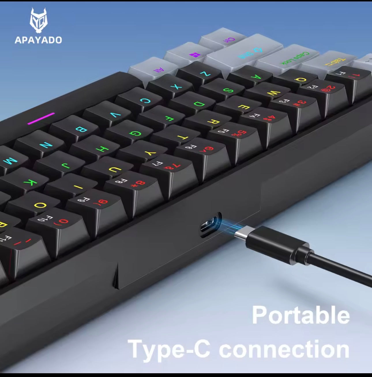 APAYADO K61 Mini Mechanical Keyboard — 61 Keys Phantom RGB Backlit