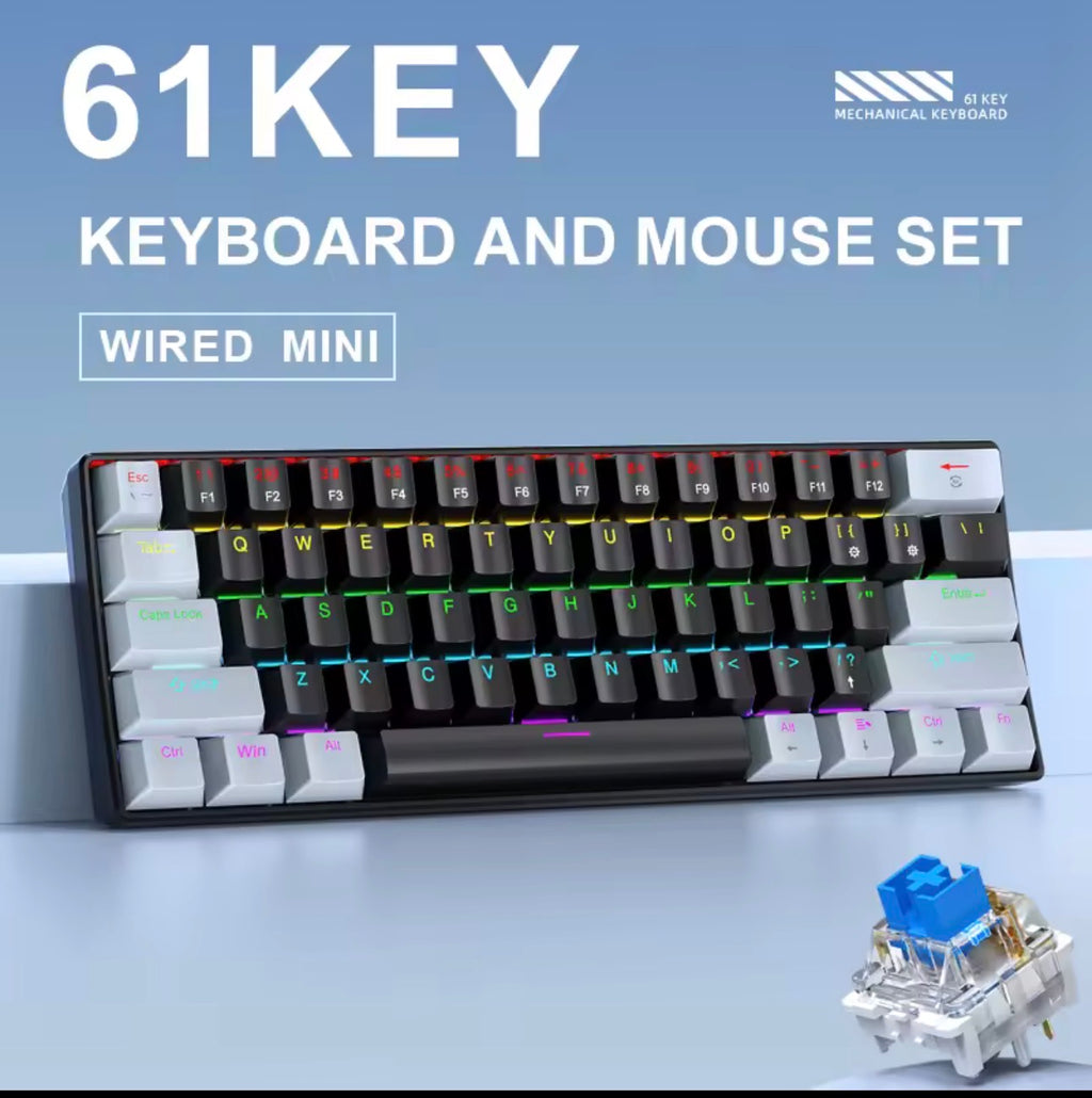 APAYADO K61 Mini Mechanical Keyboard — 61 Keys Phantom RGB Backlit