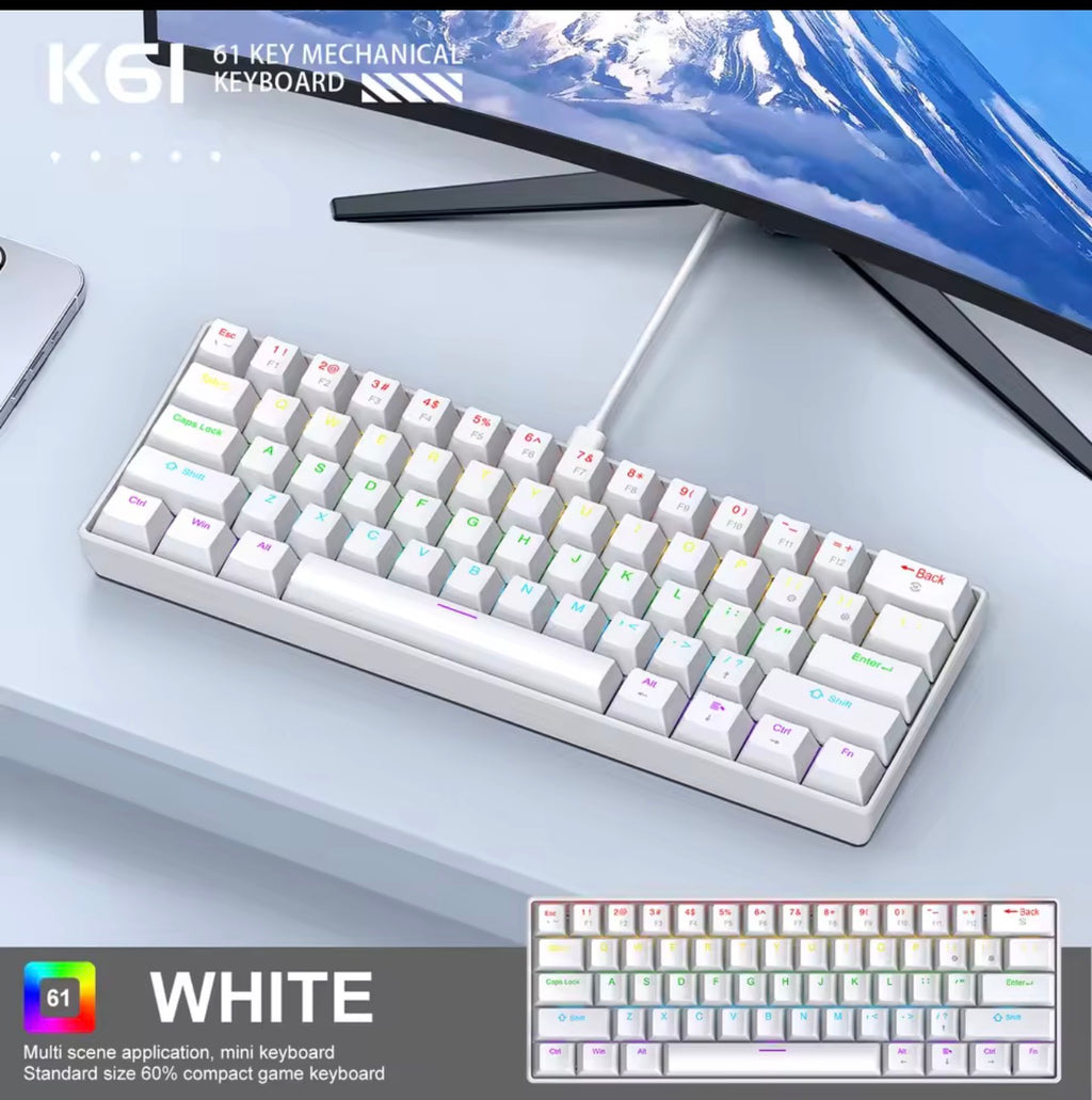 APAYADO K61 Mini Mechanical Keyboard — 61 Keys Phantom RGB Backlit